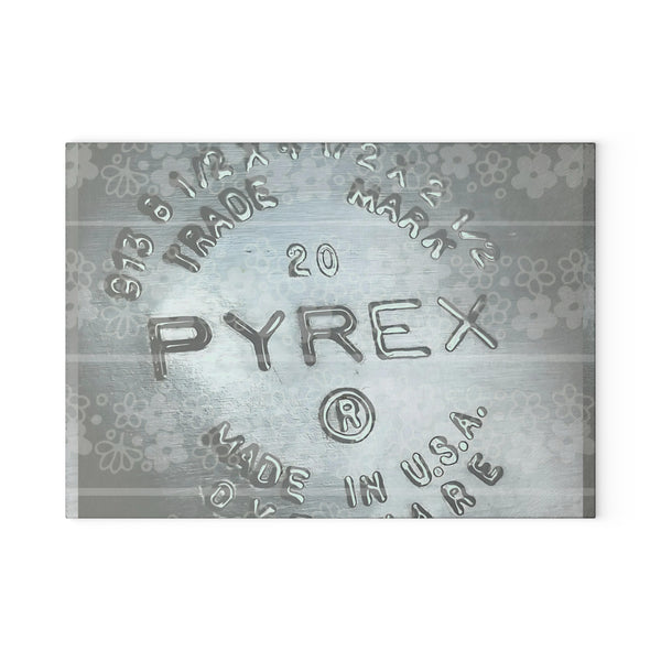 Vintage Pyrex Floral Crazy Daisy Glass Cutting Board - Retro Kitchen Decor