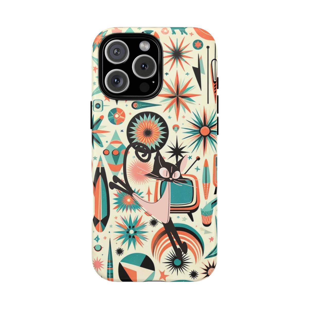 Atomic Kitty Boomerang Space Kitty Mid Century Modern Samsung, Smart Phone, Tough Cases