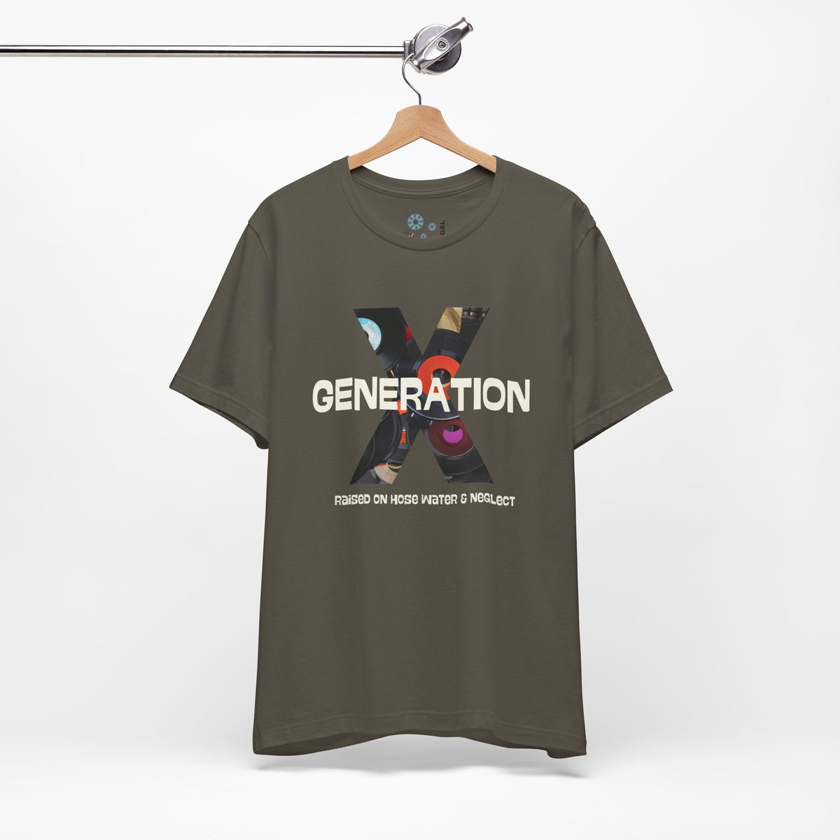 Generation X Retro Tee, Raised On Hose Water And Neglect Unisex Jersey Short Sleeve Tee - Mid Century Modern Gal
