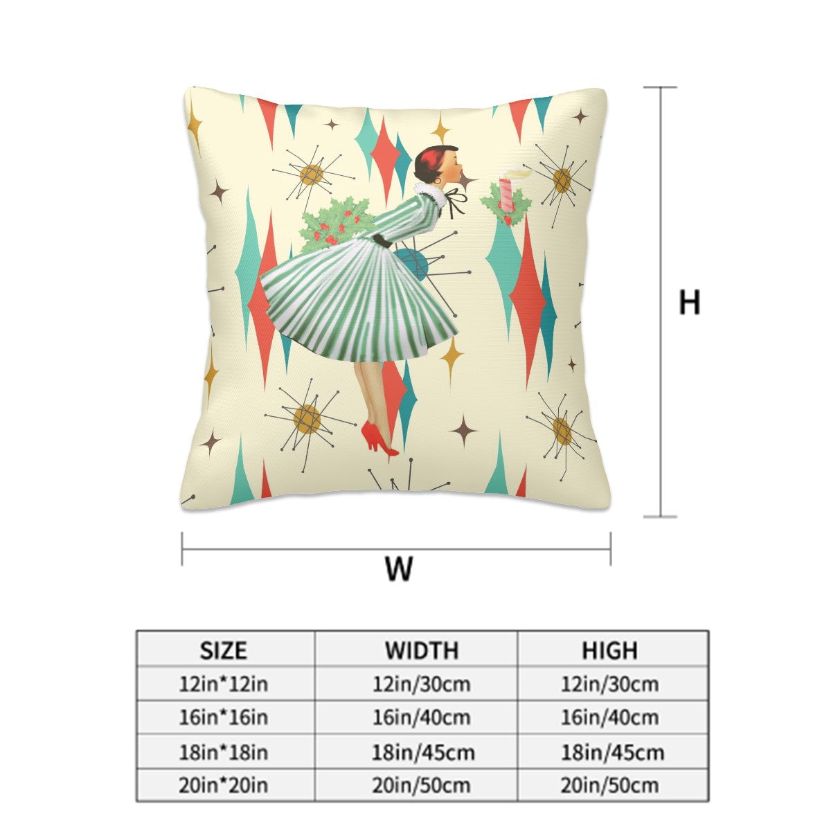 Mid Century Modern Christmas Kitsch, Mod Gal Franciscan Starburst Designed Holiday Pillow Covers - Mid Century Modern Gal