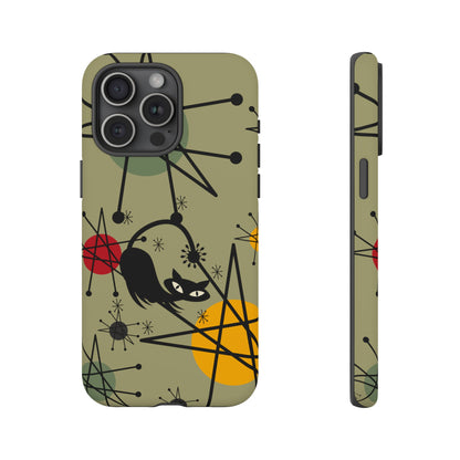 Mid Century Modern Atomic Cat, Retro Chic Groovy Mod Samsung, Smart Phone Tough Cases