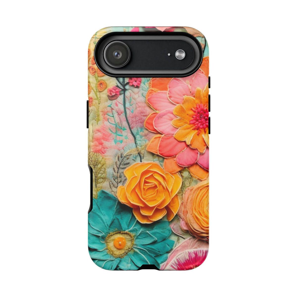 Boho Retro Floral Faux Pressed Flowers Smart Phone Tough Phone Cases