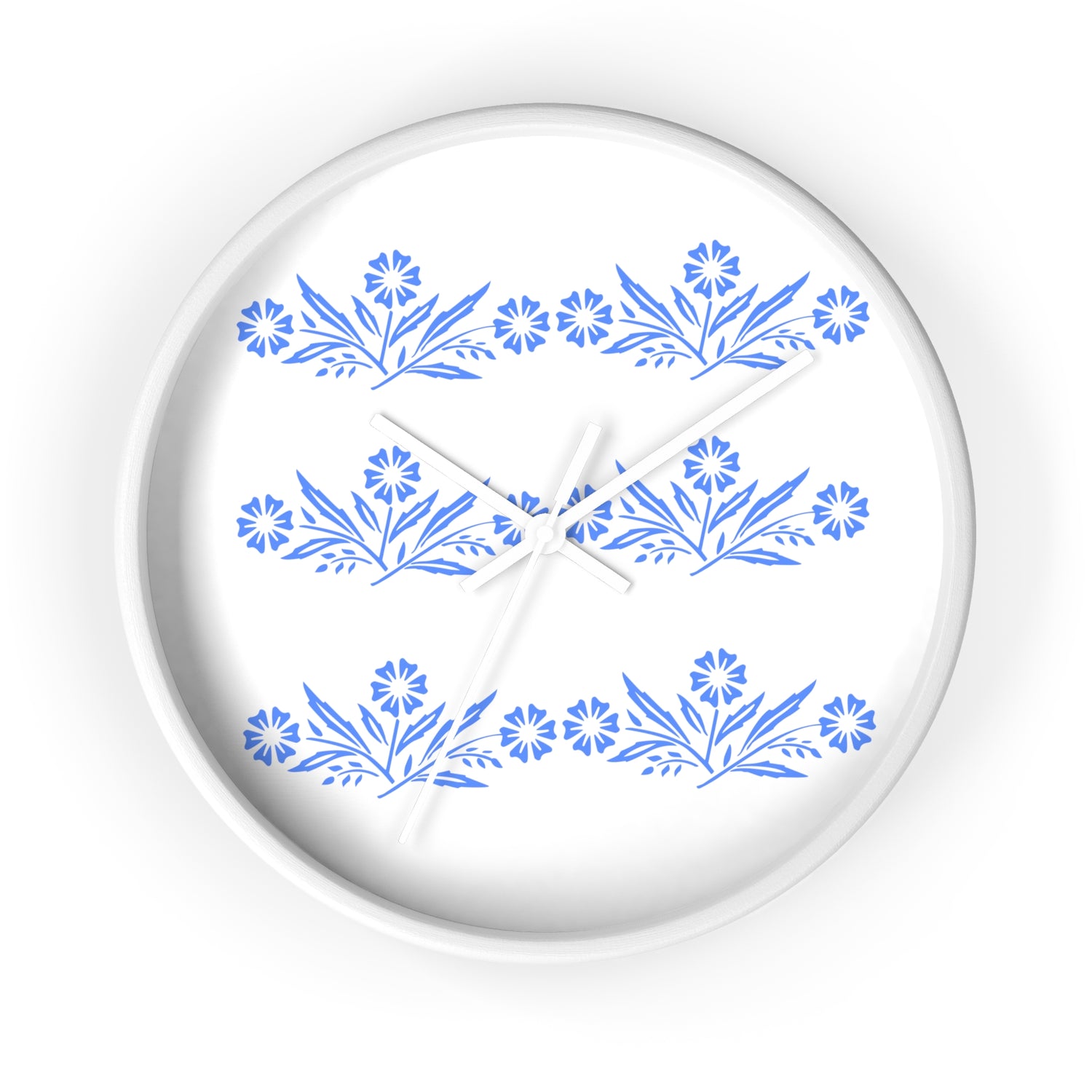 Blue Cornflower Corningware Inspired Kitschy Kitchen Wall Clock