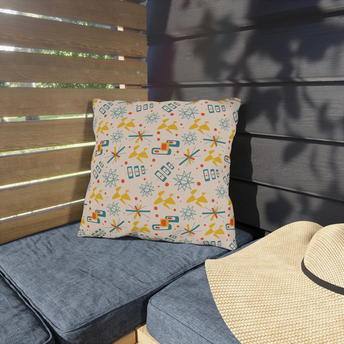 Mid Century Modern 50s Pattern, Mod Summer Outdoor Retro Pillows