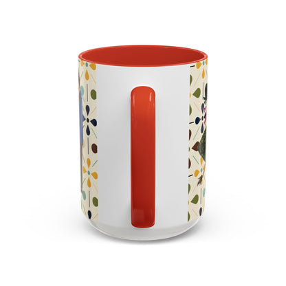 Mid Century Modern 50s Christmas Scandi Flower Kitschy Mug