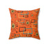 Orange Starburst MCM Pillow Spun Polyester Square Pillow - Mid Century Modern Gal