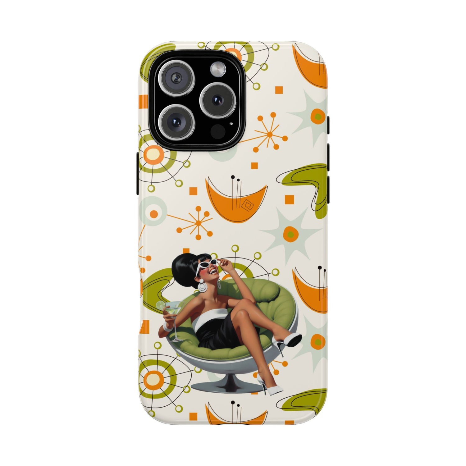 Mid Century Modern Atomic Starburst Mid Mod 60s Gal Retro Chic Tough Phone Case with Vintage Glamour Design