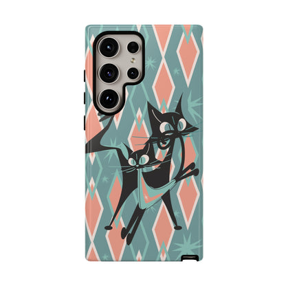 Mid Mod Atomic Cat Kitschy Retro Chic Samsung, Smart Phone Tough Cases