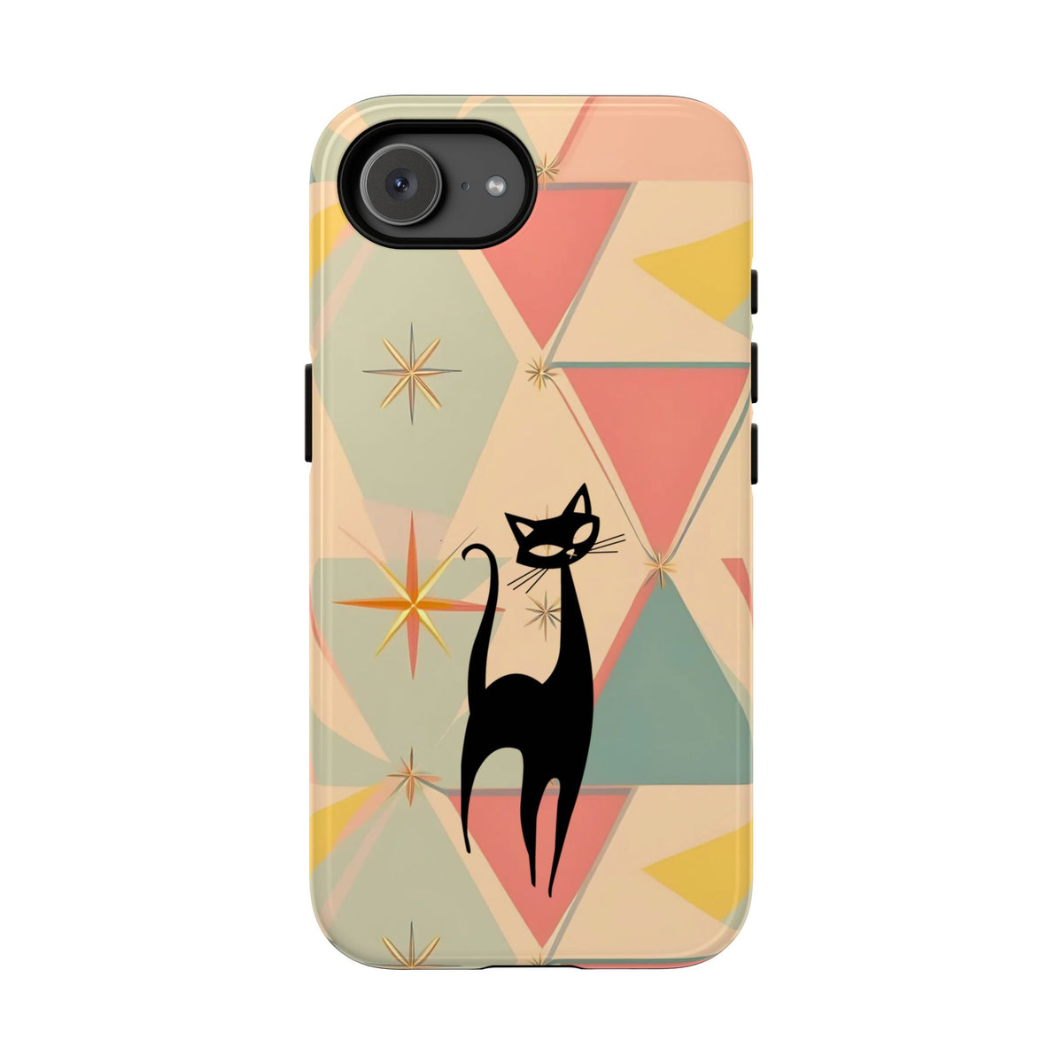 Atomic Cat Mid Mod Retro Cat Phone Case | Tough Cases with Vintage Vibe | Ideal for Cat Lovers