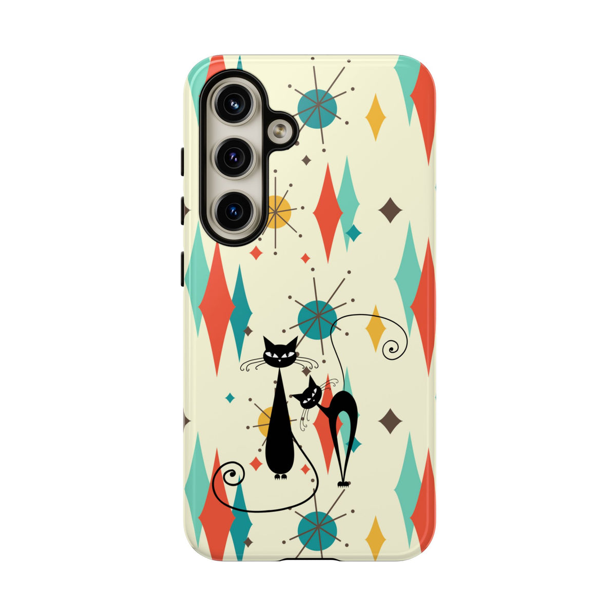 Atomic Kitty Cat, Mid Mod Franciscan Pattern, Kitsch Tough Phone Cases