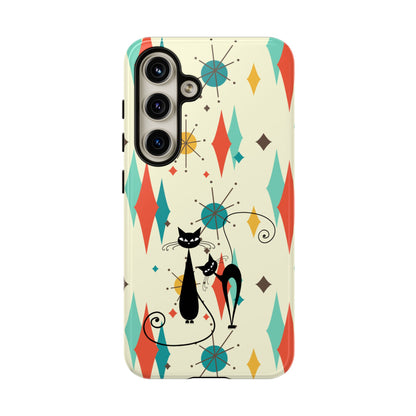 Atomic Kitty Cat, Mid Mod Franciscan Pattern, Kitsch Tough Phone Cases