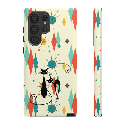 Atomic Kitty Cat, Mid Mod Franciscan Pattern, Kitsch Tough Phone Cases