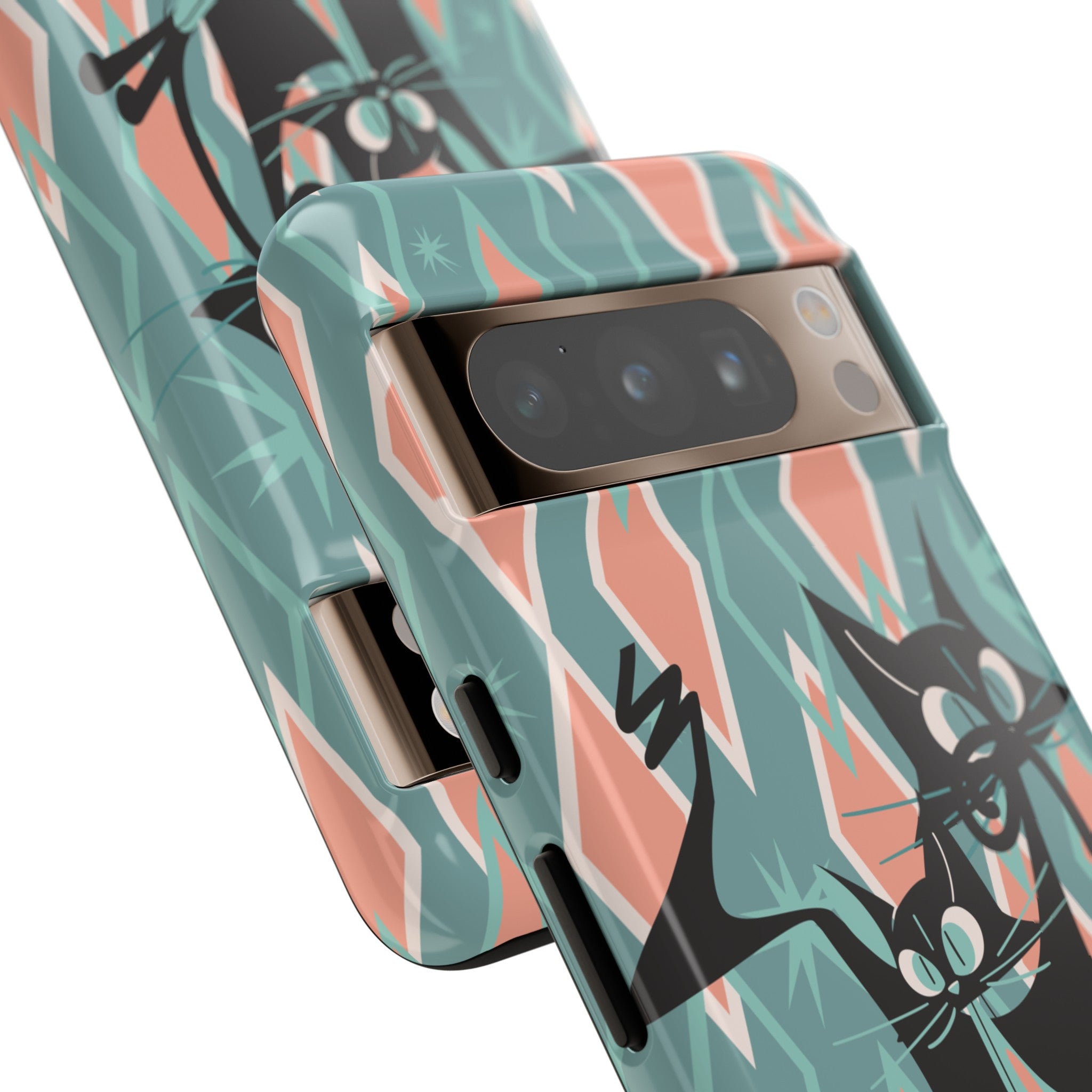 Mid Mod Atomic Cat Kitschy Retro Chic Samsung, Smart Phone Tough Cases