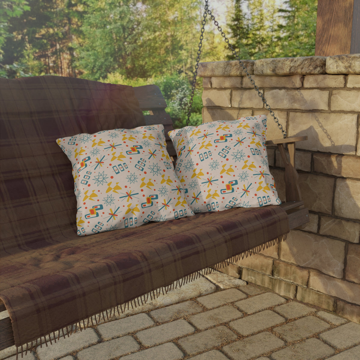 Mid Century Modern 50s Pattern, Mod Summer Outdoor Retro Pillows - Mid Century Modern Gal