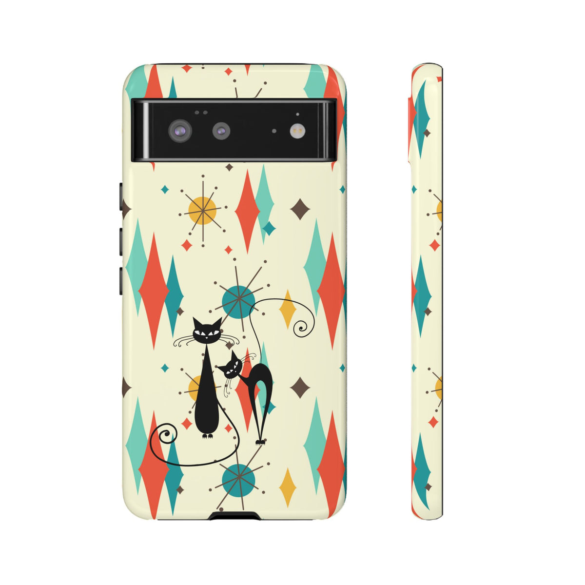 Atomic Kitty Cat, Mid Mod Franciscan Pattern, Kitsch Tough Phone Cases