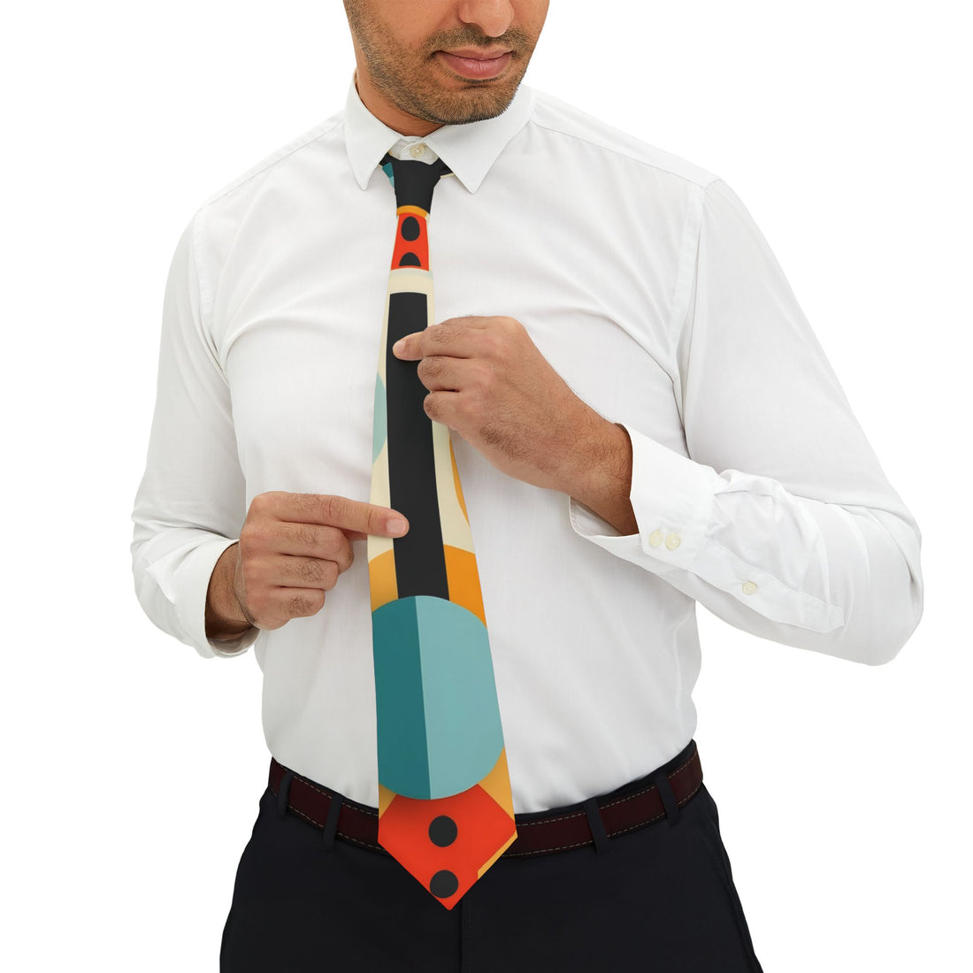 Mid Century Modern Bauhaus DesignedColorful Geometric Necktie - Modern Design for Stylish Men