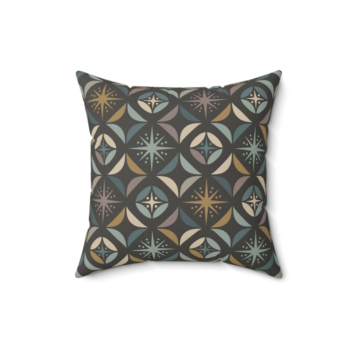 Mid Century Modern Elegant Gray Geometric Starburst Pillow Cover and Insert - Mid Century Modern Gal