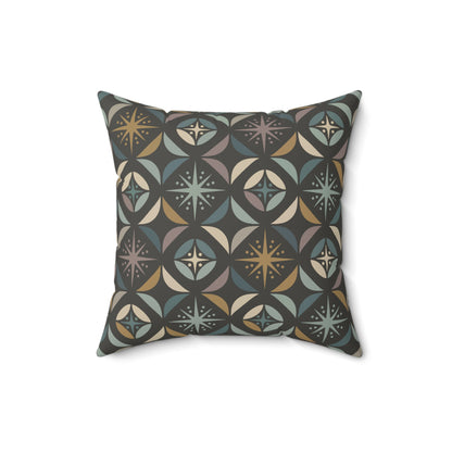 Mid Century Modern Elegant Gray Geometric Starburst Pillow Cover and Insert - Mid Century Modern Gal