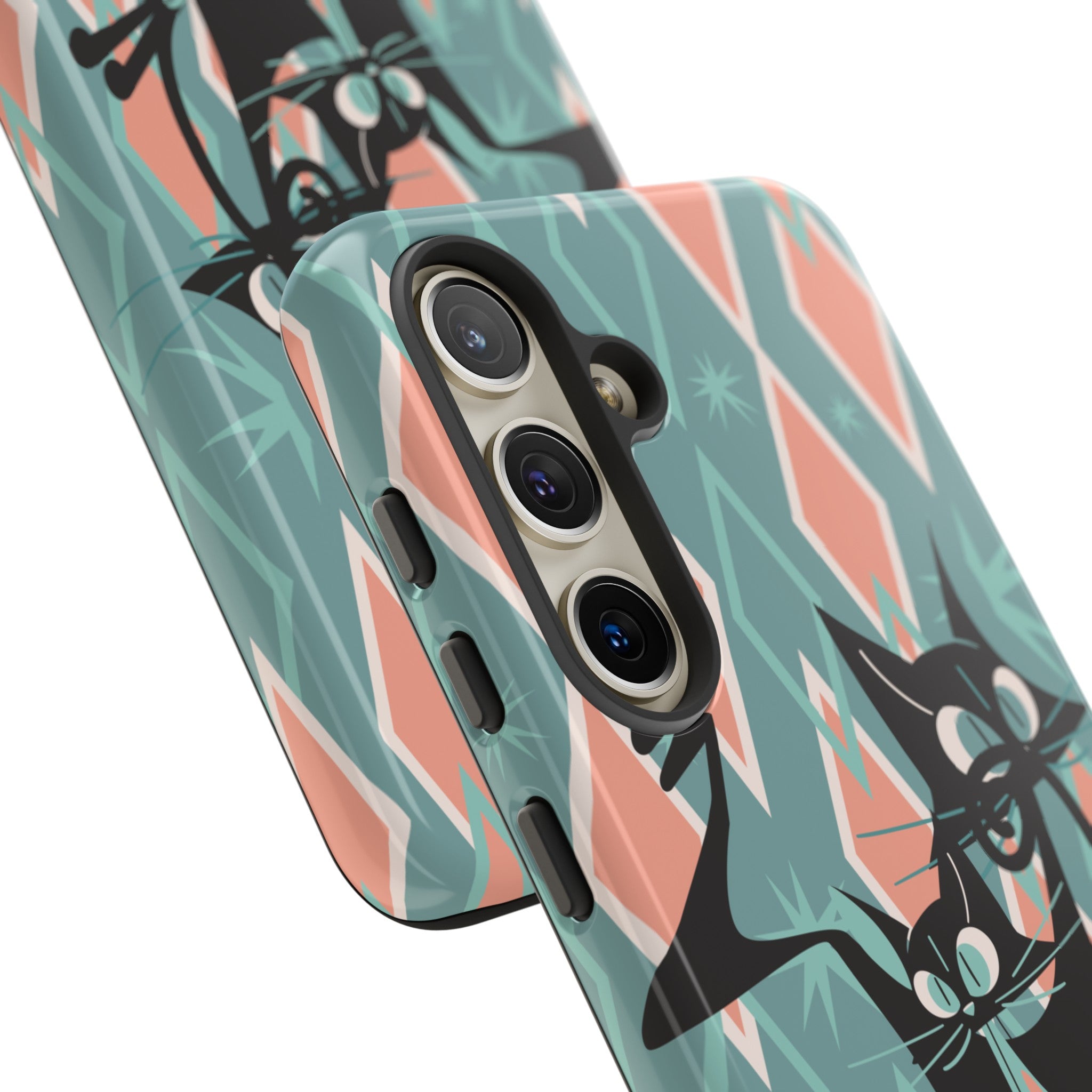 Mid Mod Atomic Cat Kitschy Retro Chic Samsung, Smart Phone Tough Cases