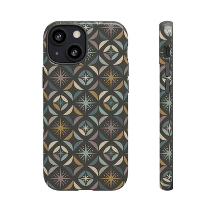 Mid Century Modern Elegant Gray Geometric Starburst Tough Phone Case