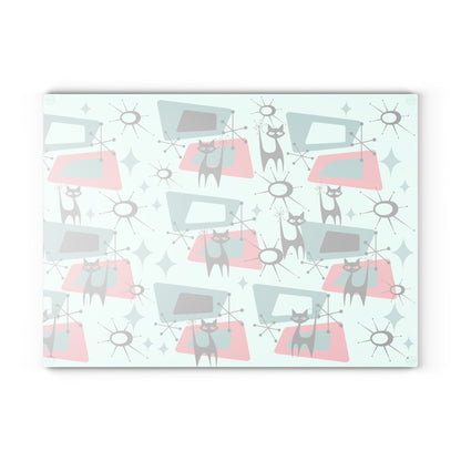 Atomic Space Cat, Cheese Board, Party Glass Cutting Board