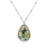 Retro 70s Flower Power Atomic Cat Mid Mod Floral Teardrop Oval Necklace - Mid Century Modern Gal