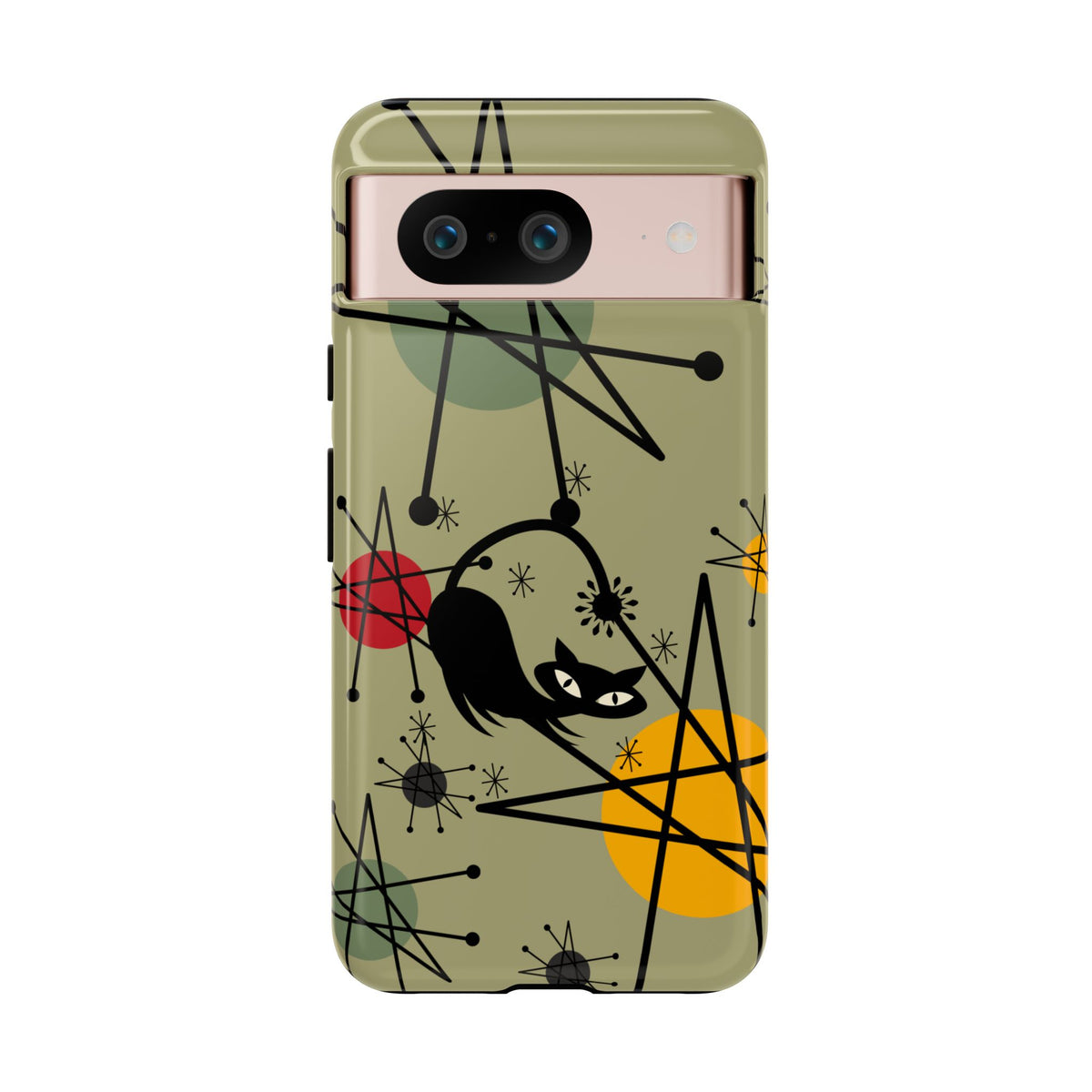 Mid Century Modern Atomic Cat, Retro Chic Groovy Mod Samsung, Smart Phone Tough Cases