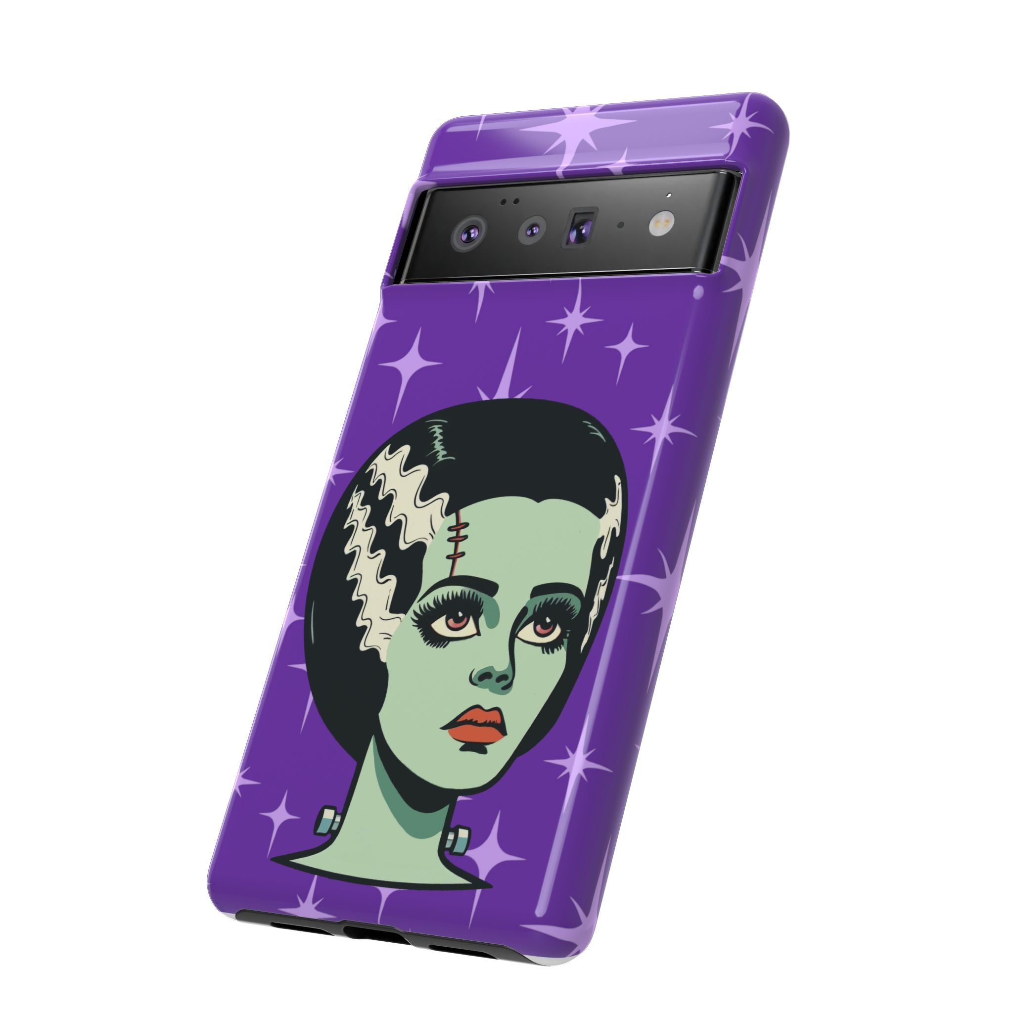 Bride of Frankenstein Retro Mid Mod Horror Buff Purple Halloween Tough Phone Case