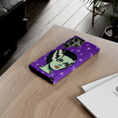 Bride of Frankenstein Retro Mid Mod Horror Buff Purple Halloween Tough Phone Case