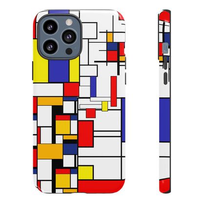 Retro Mod Mondrian, Mid Century Modern Style Tough Phone Case - Mid Century Modern Gal