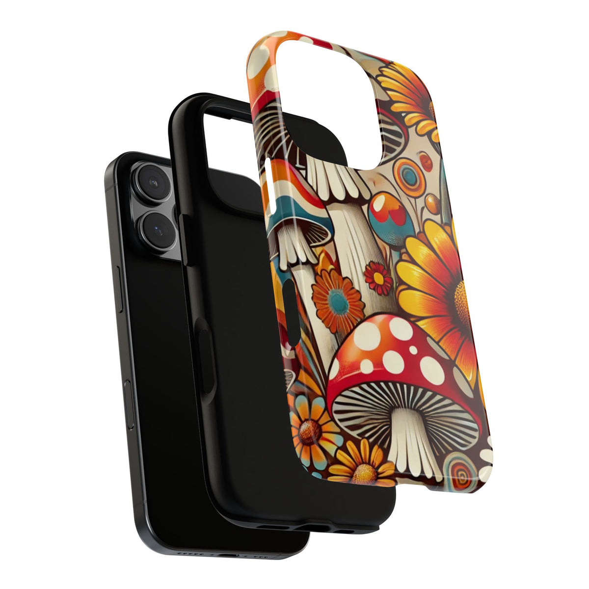 Colorful Mushroom Flower Phone Case - Boho Chic Design