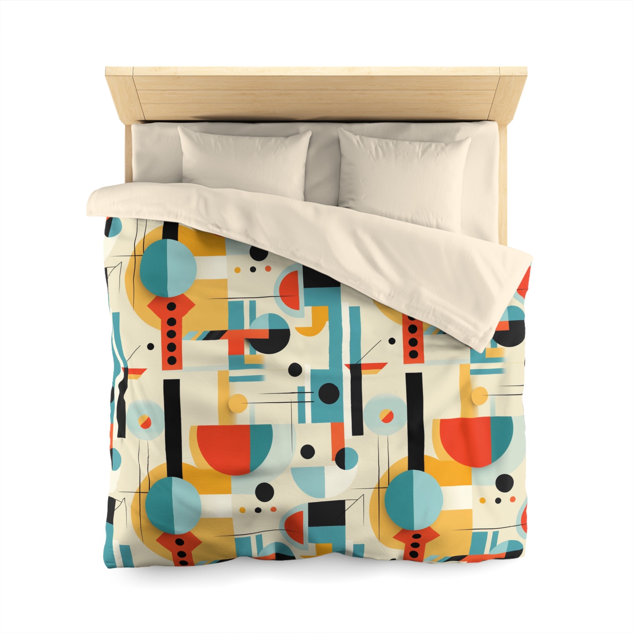 Bauhaus Modern MCM Bedding Duvet Cover, Orange, Blue, Yellow ...