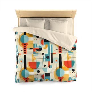Bauhaus Modern MCM Bedding Duvet Cover, Orange, Blue, Yellow ...