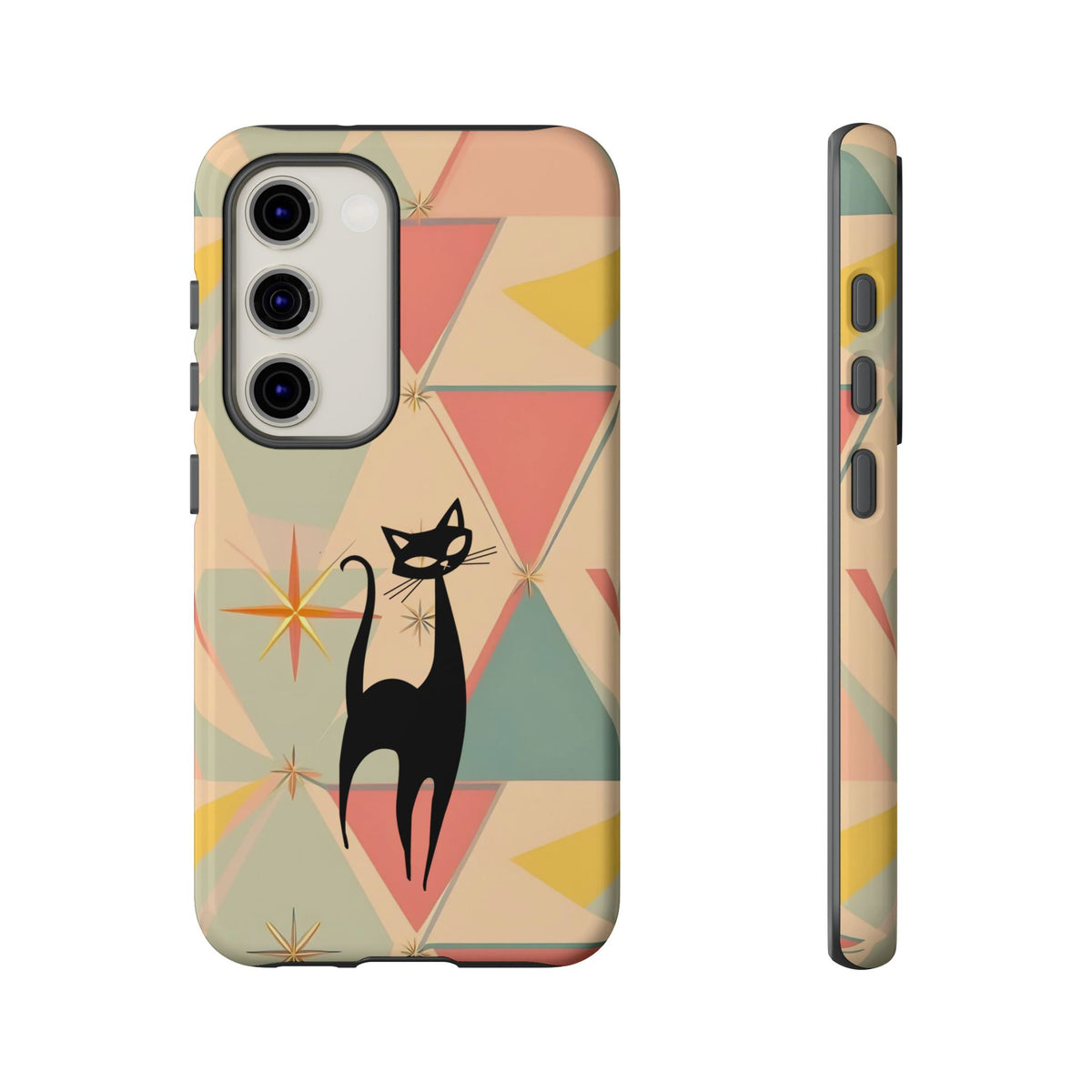 Atomic Cat Mid Mod Retro Cat Phone Case | Tough Cases with Vintage Vibe | Ideal for Cat Lovers