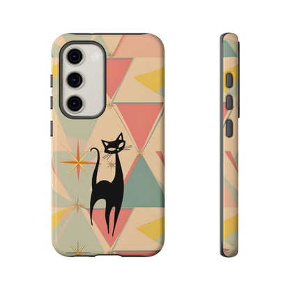 Atomic Cat Mid Mod Retro Cat Phone Case | Tough Cases with Vintage Vibe | Ideal for Cat Lovers