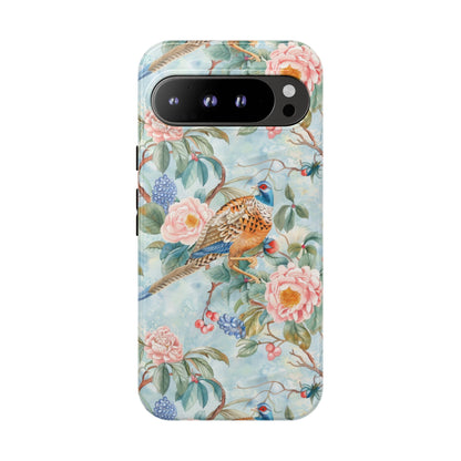 Chinoiserie Designed Floral Pheasant Phone Case with Bird Design