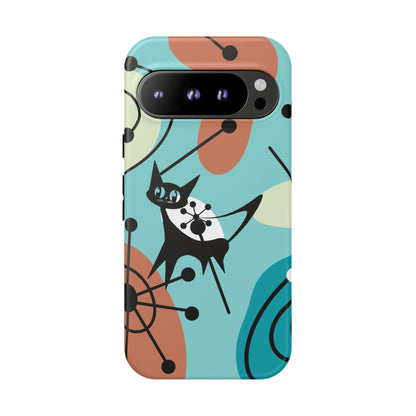 Atomic Kittie, Mid Century Modern Geometric Amoeba Retro Smart PhoneTough Phone