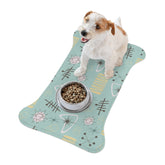 Atomic Kitschy Cat, Fish Pet Feeding Mat, Dog Bone Shape For Dogs Mid Century Modern Pet - Mid Century Modern Gal