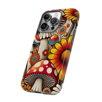 Colorful Mushroom Flower Phone Case - Boho Chic Design