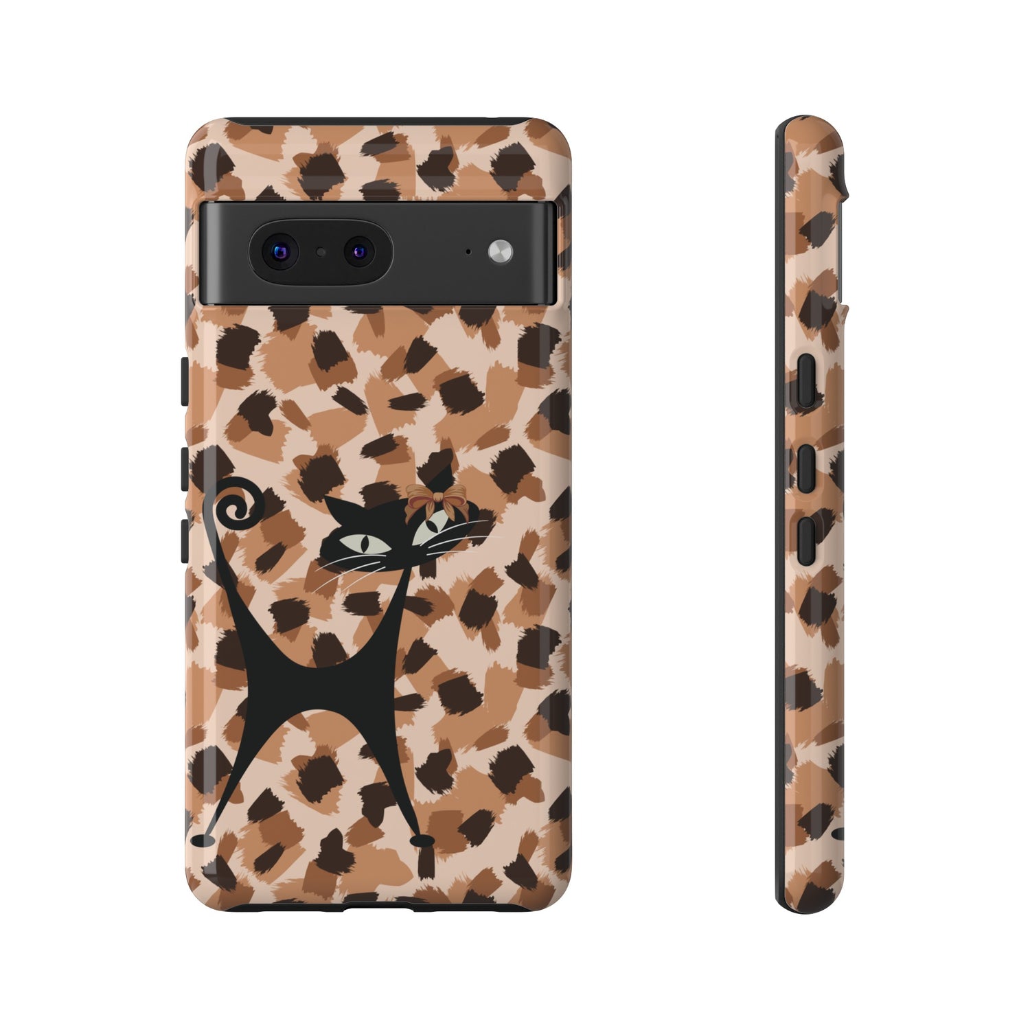 Mid Century Modern Atomic Cat, Animal Print Kitschy Trendy Smart Phone Tough Cases