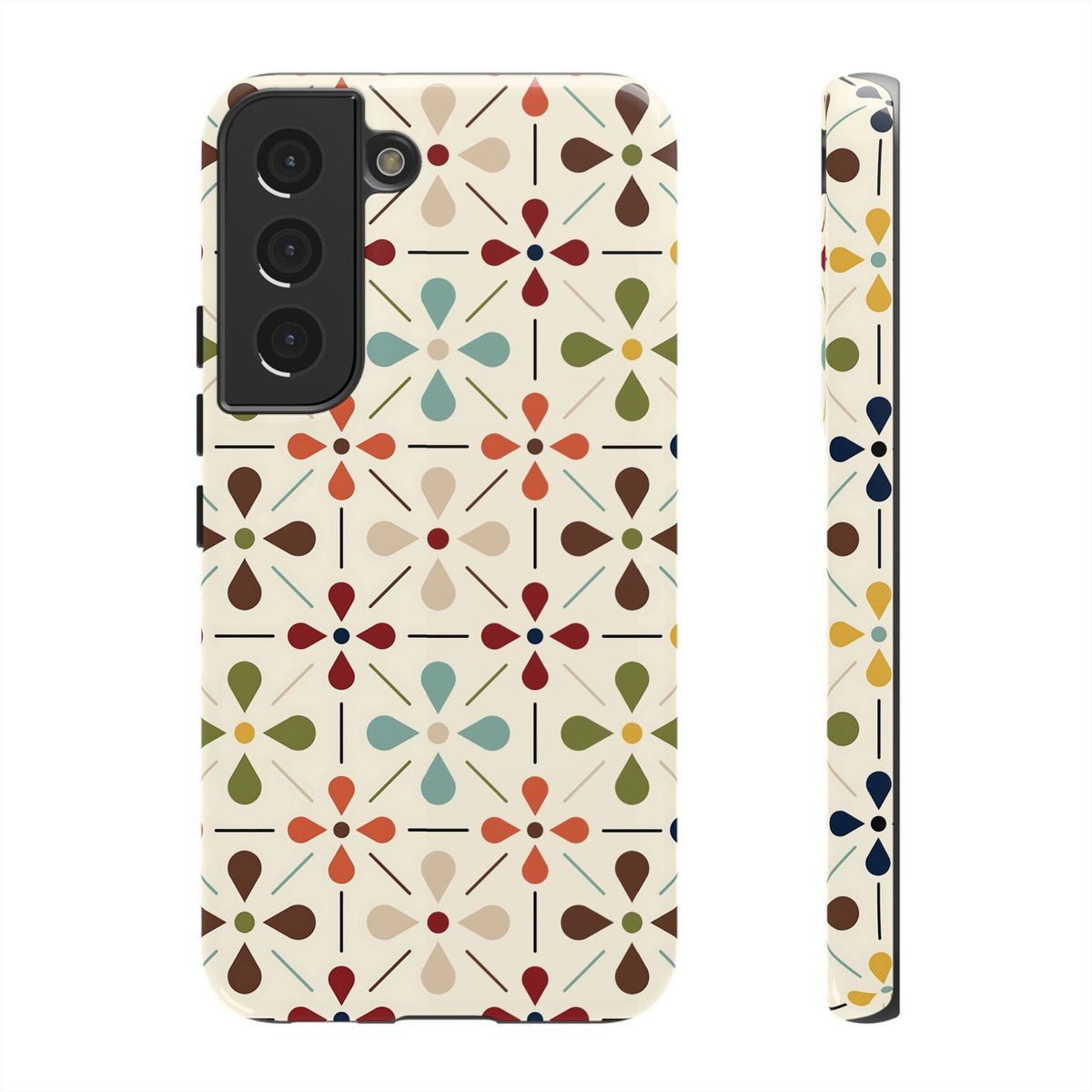 Scandinavian Flower, Mid Modern Danish Design Tough Phone Case - Mid Century Modern Gal