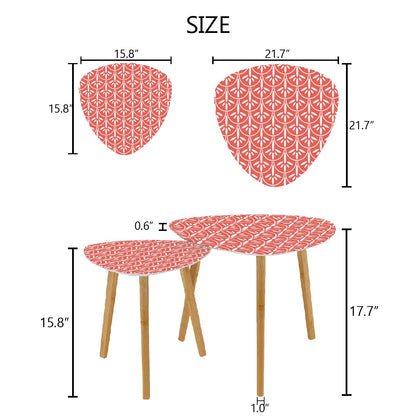 Mid Century Modern Nesting Tables | Stylish Art Deco Coral And White Mid Mod End Tables - Mid Century Modern Gal