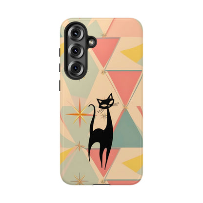 Atomic Cat Mid Mod Retro Cat Phone Case | Tough Cases with Vintage Vibe | Ideal for Cat Lovers