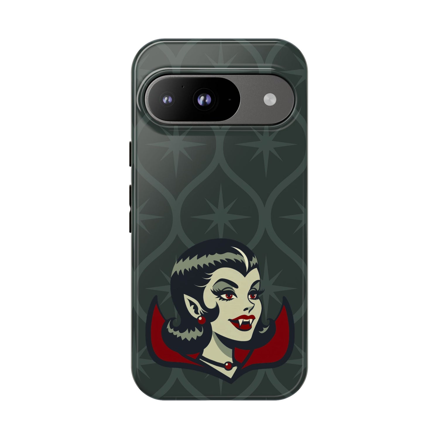 Vampire Dracula Girl Halloween Goth Horror Buff MCM Green Tough Phone Case