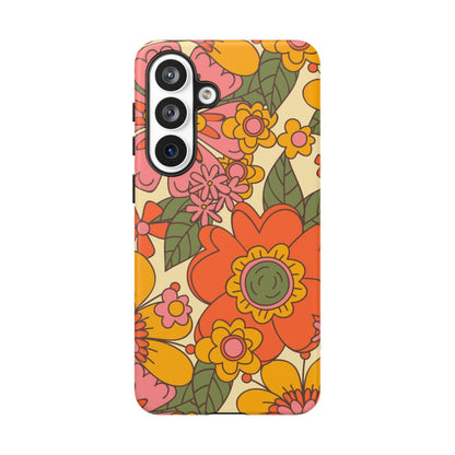 Groovy Retro Flower Power Vintage Inspired Pattern Smart Phones Tough Phone Cases