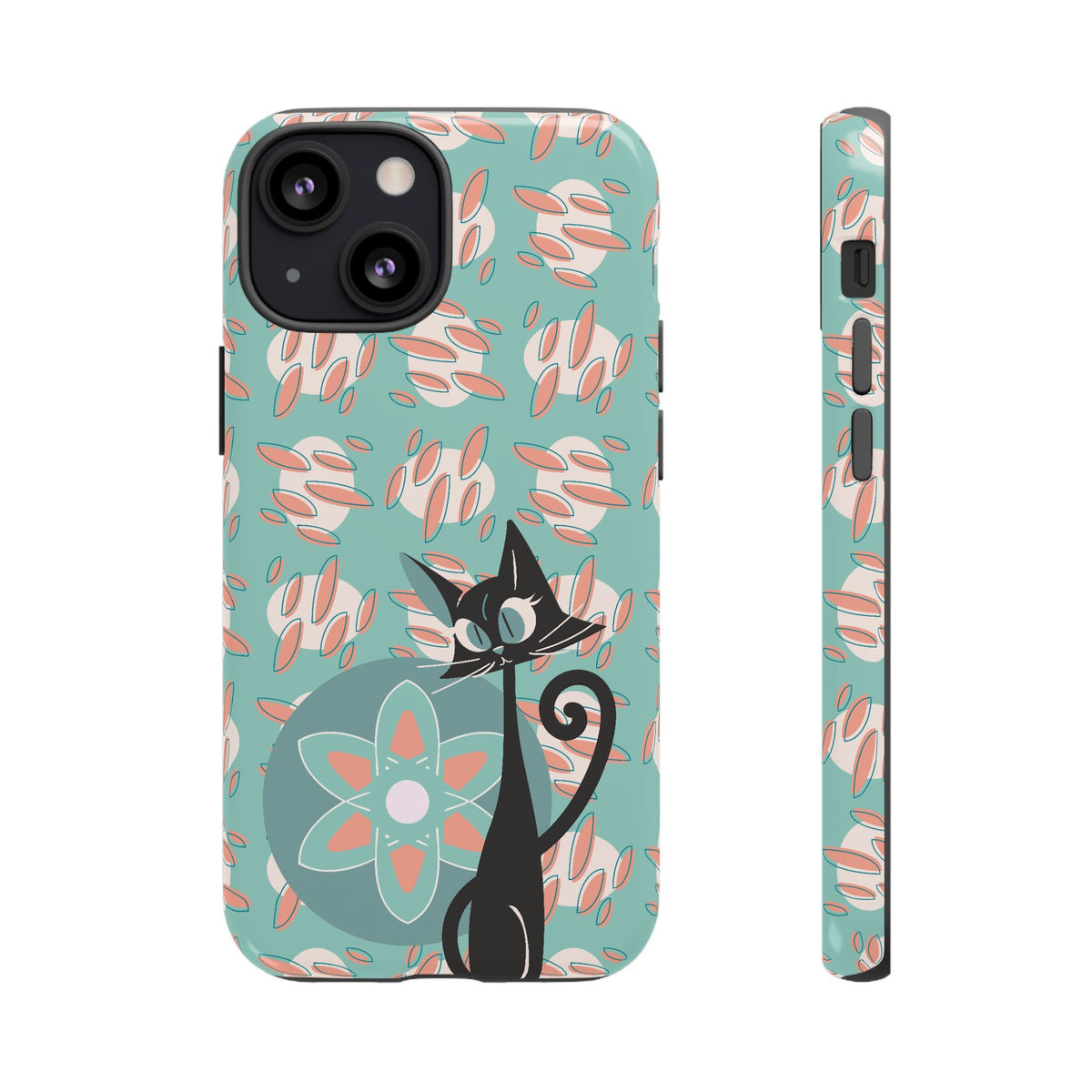 Atomic Cat, Mid Century Modern Funky Fun Smart Phone Tough Phone Cases