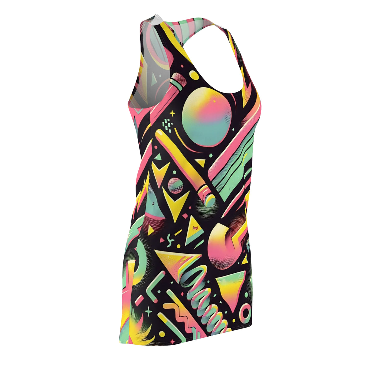 80s Party Dress, Fun Retro Women's Racerback Dress - Mid Century Modern Gal