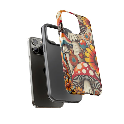 Colorful Mushroom Flower Phone Case - Boho Chic Design