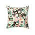 Mid Century Modern Atomic Cat, Retro Pillow And Insert - Mid Century Modern Gal
