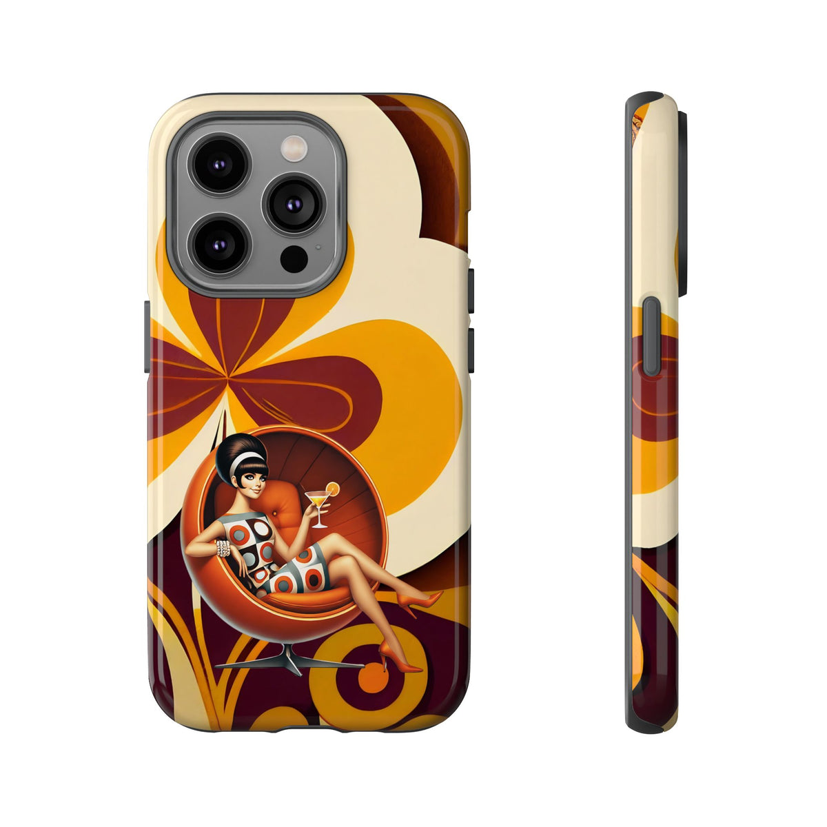 Groovy Mod 60s Retro Flower Power Phone Cases - Mid Century Modern Gal